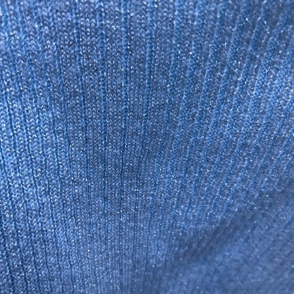 Charter Club size XL blue scoop neck ribbed knit tank top with silver threading - Picture 4 of 4